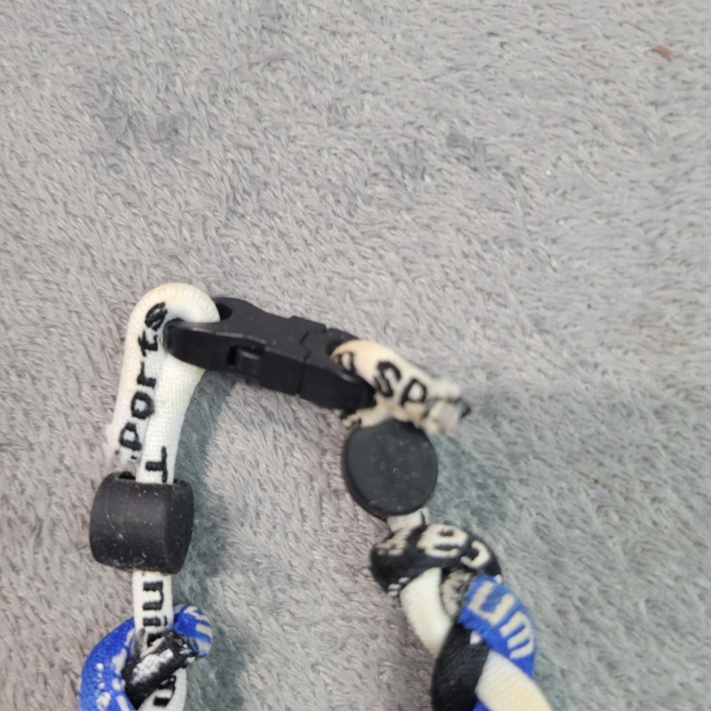 Unbranded Braided Sports Necklace Unisex 18in Blue Black White Baseball Softball
